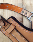 Large Leather Dog Harness Tan Padded Genuine With Matching Leash Hilason