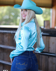 MINT SATIN PERFORMANCE RODEO SHIRT