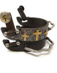 AJ Tack Ladies Antique Brown Three Cross Bumper Spurs