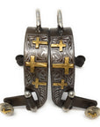 AJ Tack Ladies Antique Brown Three Cross Bumper Spurs
