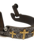 AJ Tack Ladies Antique Brown Three Cross Bumper Spurs