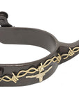 AJ Tack Men's Antique Brown Longhorn and Barbwire Spurs