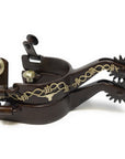 AJ Tack Youth Antique Brown Longhorn and Barbwire Spurs