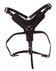 Sml Hilason Western Padded Dog Harness Genuine Leather Stainless Steel Black