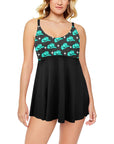 Turquoise Hat Swim Dress & Shorts Set