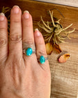 Kingman Turquoise Ring – Sterling Silver – Wedding Band Style – Size 6.5