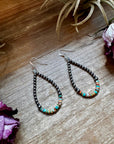 Green & Orange Heishi Earrings – Sterling Silver Pearls