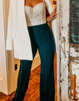 The Zoey Stretch Trouser In Hunter Green