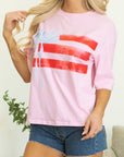 Flag Bow Crewneck Graphic Tee