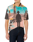 Baha Ranch Retro Pop Western Desert Cowboy Polo Shirt