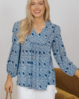 Elora Frilled V Neck Loose Fit Blouse