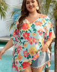 Jane Plus Size Floral V Neck Batwing Blouse