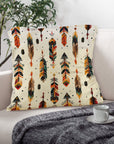 Aztec Feathers Pillow Case Made in America