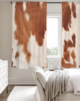 Cow Hide Print Curtains 52" x 63" Made in America