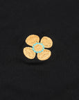 Oaklyn Embroidered Flower Short Puff Sleeve Tee