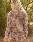 Checker Long Sleeve Pullover and Shorts Set