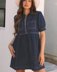 Melina Zipped up Denim Dress