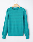 Kay Knit Ribbed Cuffs Crew Neck Sweater