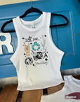 Western Collage Cropped Tank