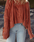 Textured Chunky Knit Long Sleeve Sweater