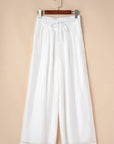 Jessie Casual Tie Waist Pleated Wide Leg Pants
