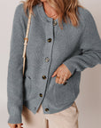 Chunky Knit Button-Front Cardigan Sweater