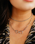 The Harlowe Horsebit Necklace in Silver