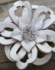 Hand Painted Leather Flowers - Lotus