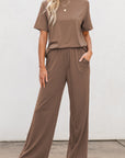 Solid Top and Pants Set
