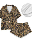 Baha Ranch Retro Pop Western Wild Leopard Satin Pajamas