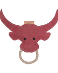ExionPro Natural Leather Bull Dog Toy with Non Toxic Fiber Stuffing- Pink Color