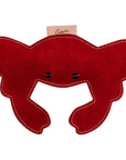 ExionPro Natural Leather Crab Dog Toy with Non Toxic Fiber Stuffing- Red Color
