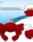 ExionPro Natural Leather Crab Dog Toy with Non Toxic Fiber Stuffing- Red Color