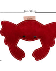 ExionPro Natural Leather Crab Dog Toy with Non Toxic Fiber Stuffing- Red Color