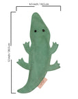 ExionPro Natural Leather Crocodile Dog Toy with Non Toxic Fiber Stuffing- Green Color