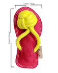 ExionPro Natural Leather Slipper Dog Toy with Non Toxic Fiber Stuffing - Red/Yellow Color