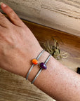 Spiny Oyster Cuff – Orange or Purple – G. Rios, Sterling Silver