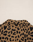 Leopard Quarter-Zip Drop Shoulder Sweatshirt