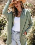 Waffle Knit Open Front Cardigan