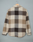 Plaid Button-Up Long Sleeve Pocketed Shacket