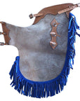 HILASON Western Pro Rodeo Bronc Bull Riding Genuine Leather Chinks Natural Hair | Handmade for Adults Hand Tooled Adult