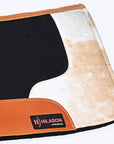 Hilason Western Wool Felt Horse Saddle Pad W/ Cowhide Leather - Black