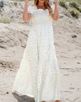 Robin Frilly Shirred Bodice Tiered Floral Maxi Dress