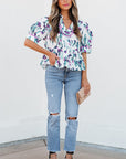Raelyn Floral Ricrac Trim Top