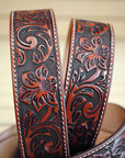 26 In Hilason Hand Tooled Western Leather Mens Womens Belt