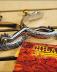 Hilason Stainless Steel Ladies Roping Spurs With 10 Points Solid Brass Rowel