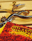 Hilason Stainless Steel Ladies Roping Spurs With 10 Points Solid Brass Rowel
