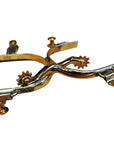 Hilason Stainless Steel Ladies Roping Spurs With 10 Points Solid Brass Rowel