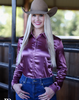 DARK MAUVE SATIN PERFORMANCE RODEO SHIRT