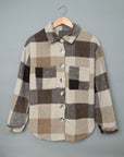 Plaid Button-Up Long Sleeve Pocketed Shacket